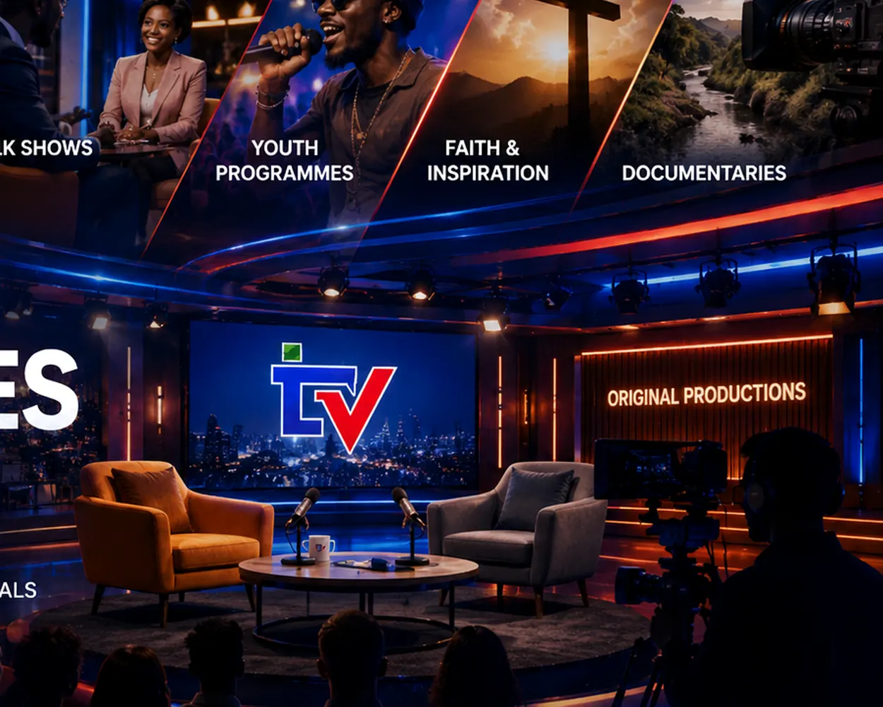iTV Uganda talk show studio and original programme production